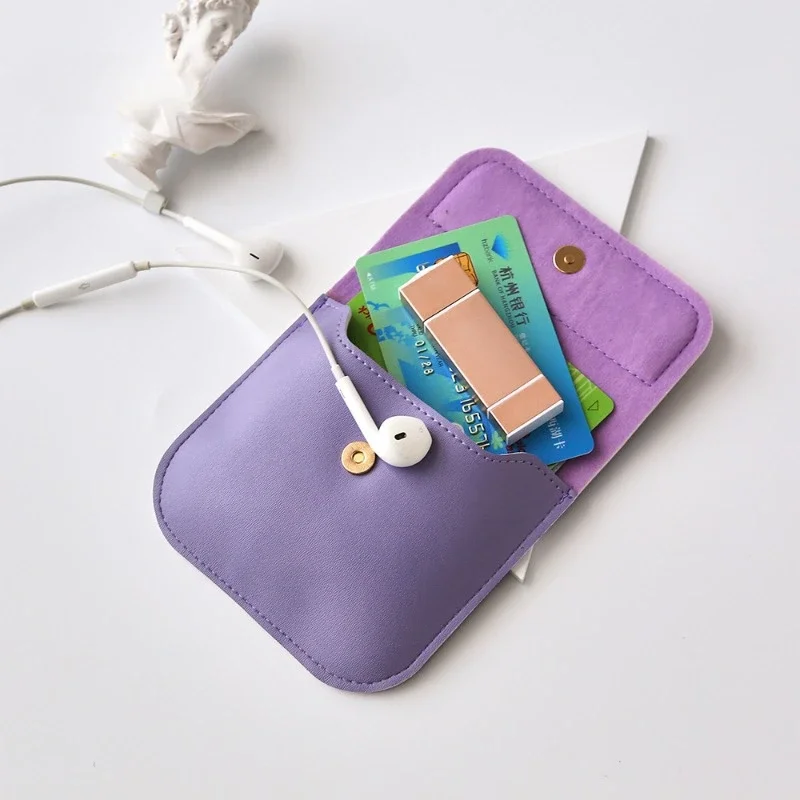 محفظة صغيرة جديدة وبسيطة بدون محفظة Airpods حافظة واقية للبطاقات حقيبة صغيرة أشتات حقيبة تخزين أحمر الشفاه