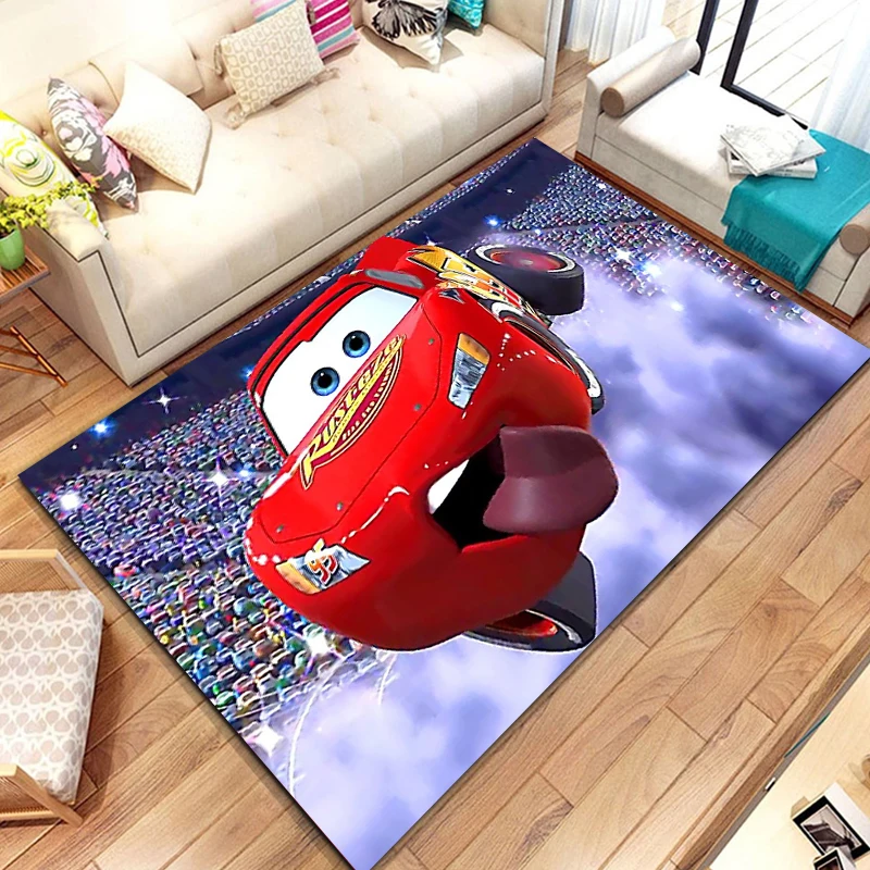 Disney Cars Lightning Mcqueen Cartoon Carpets Bedroom Play Mats Rug Bedroom Carpet Living Kid\'s Room Baby Crawl Bedside Mat Gift