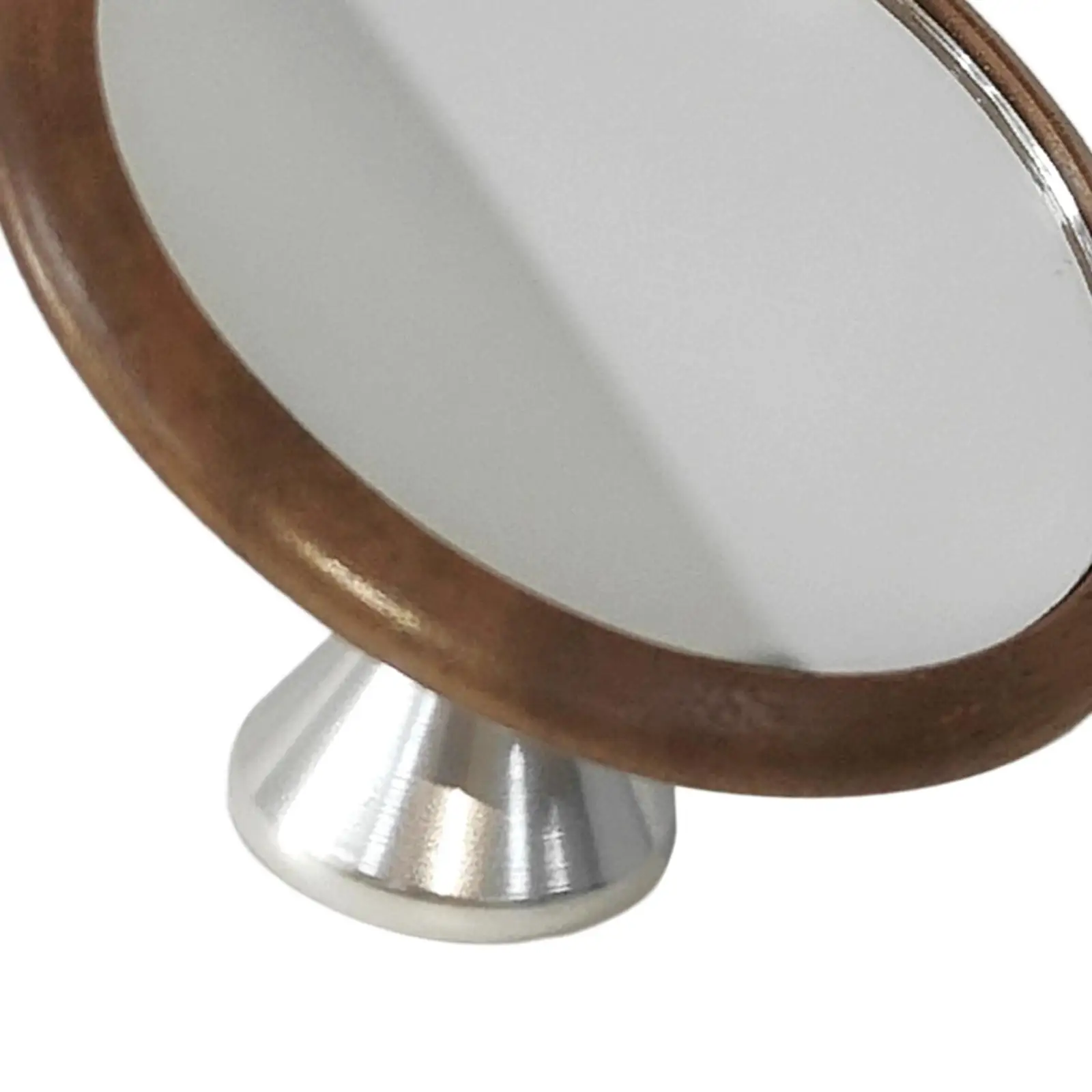 Adjustable Espresso Shot Mirror Wooden Base 7cm Walnut Silver