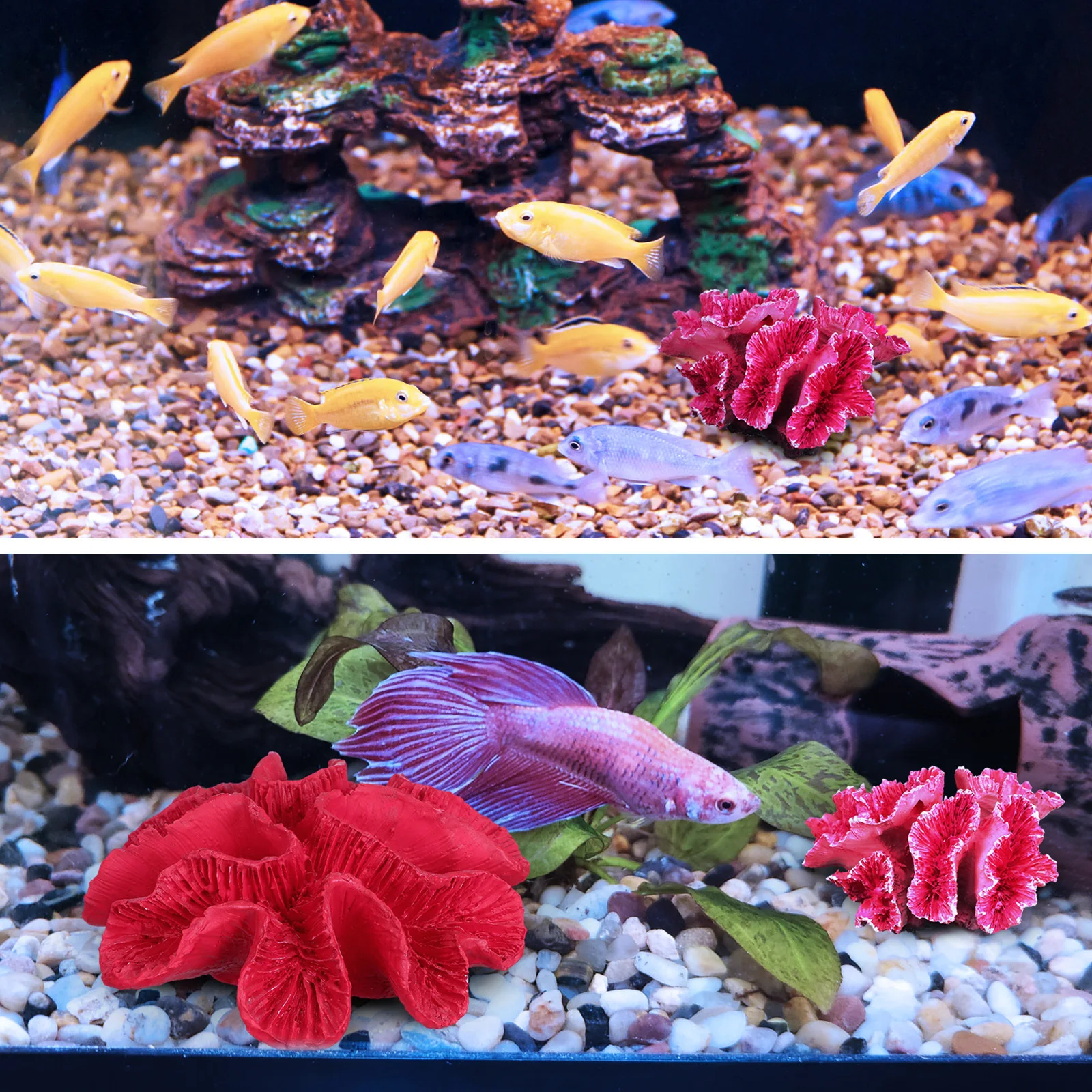 Набор из 2-х искусственных коралловых украшений для аквариума