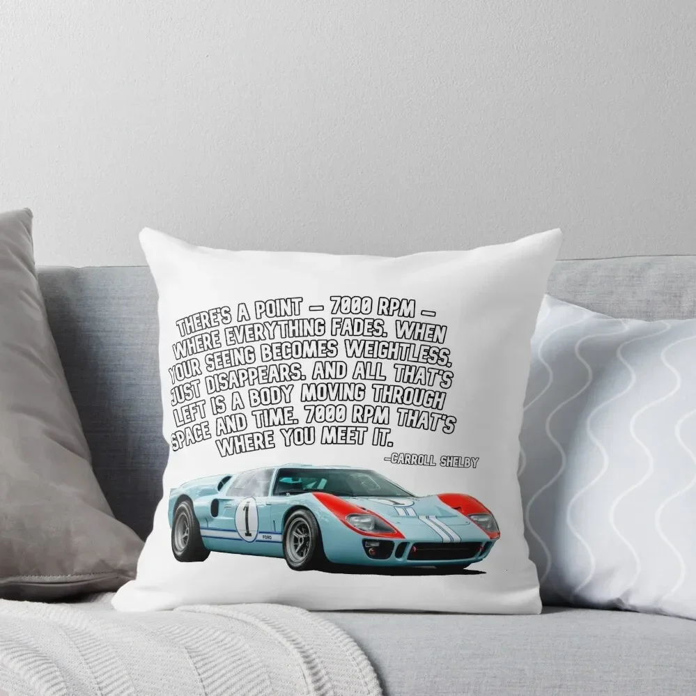 7000 RPM Carroll Shelby Quote Throw Pillow Cushions Home Decor New year pillow