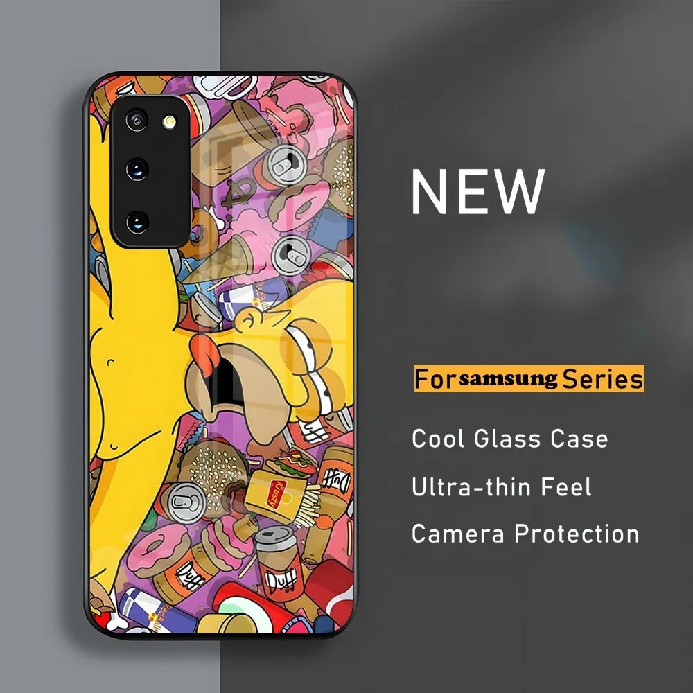 Phone Case  for Samsung Homer s 24 ultra plus 23 22 Disney Family 21 20 34 54 53 note20 men's business style Simpson m 54 glass