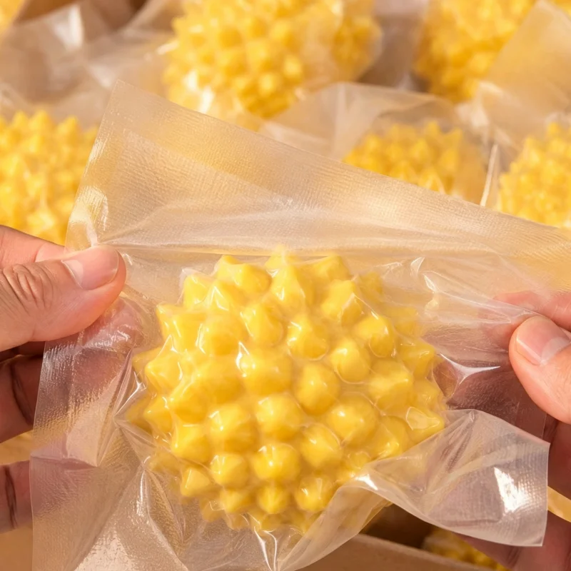 Crunchy Durian Building Block Squeeze Ball, Handmade Fruits Squishy Stress Ball, Popping Sound Fidget Vent gift Soft Squeeze Dec