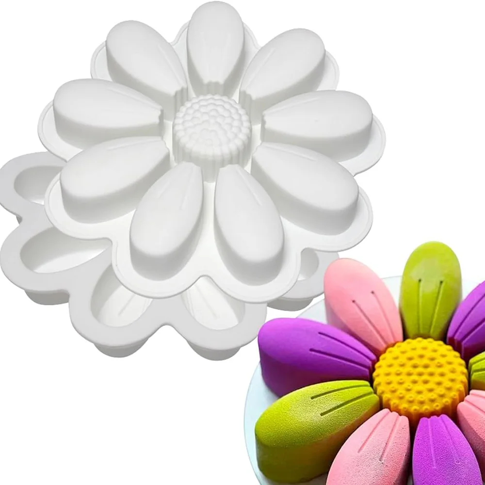 

Sunflower Chocolate Molds Silicone Candy Mold Non Stick Cookies Baking Trays for Party Decoration Food Grade Silicone Baking Pan