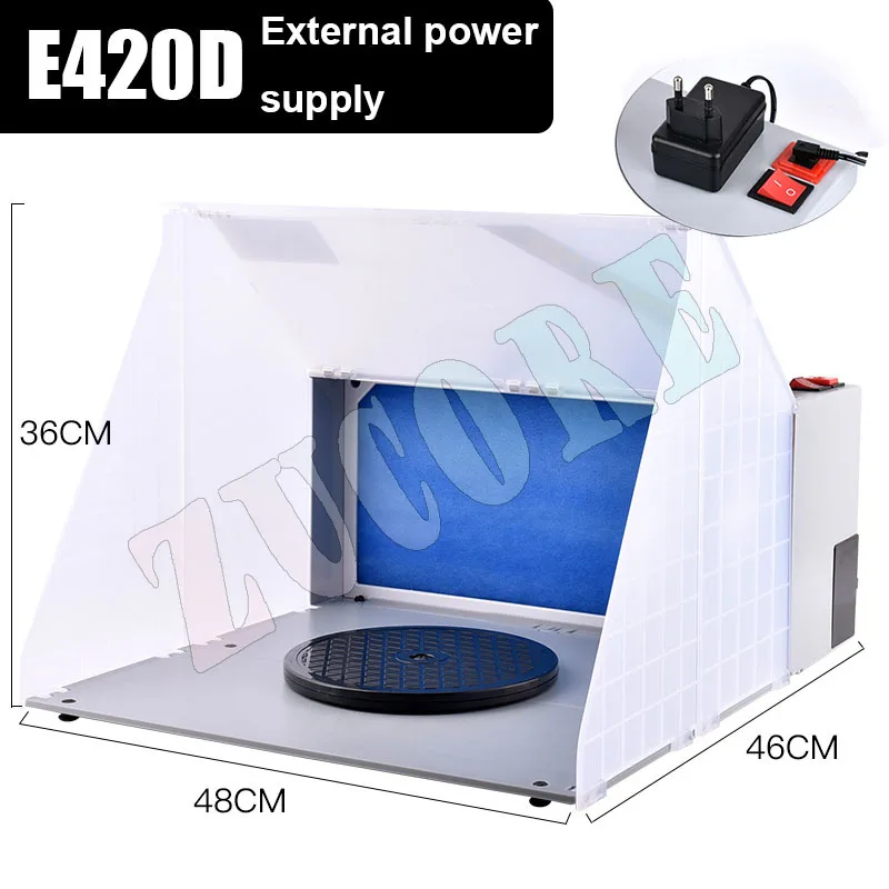 

Кабина для рисования 220 В Аэрограф Кабина для распыления краски Вытяжной вентилятор Модель Ремесло Хобби DIY со светодиодной подсветкой Мощные вытяжные вентиляторы Woodiness