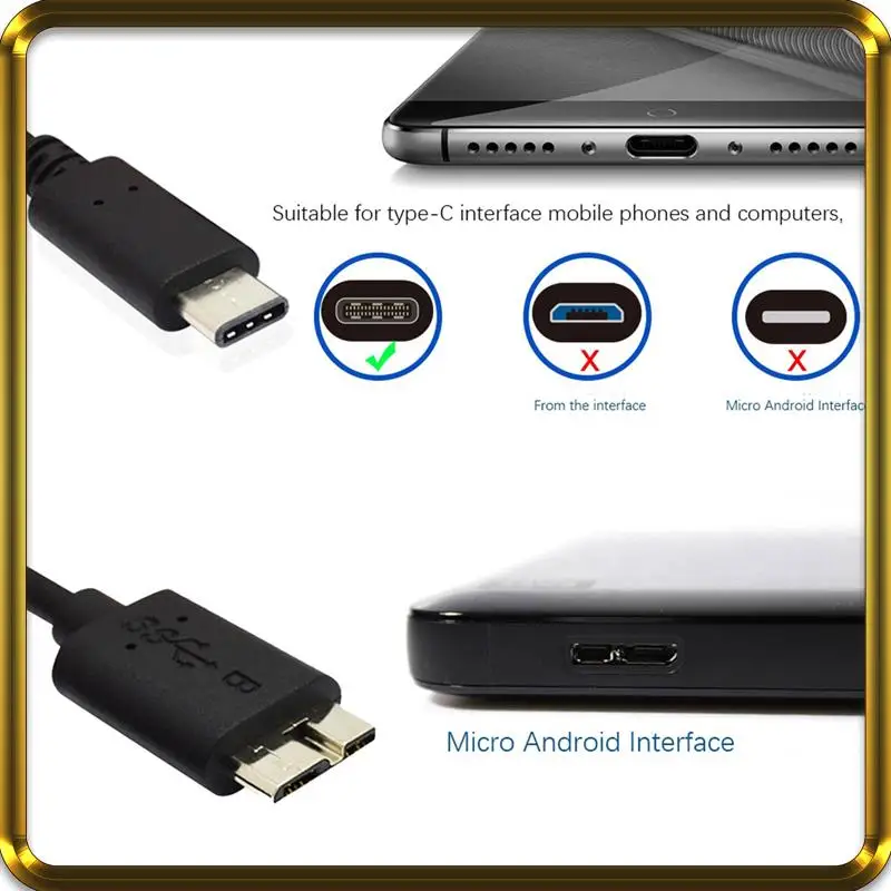 

-A95Z 3X Hard Drive Cable,USB 3.1 Type-C Male To USB 3.0 Micro-B Male Data Cable For Tablet Phone