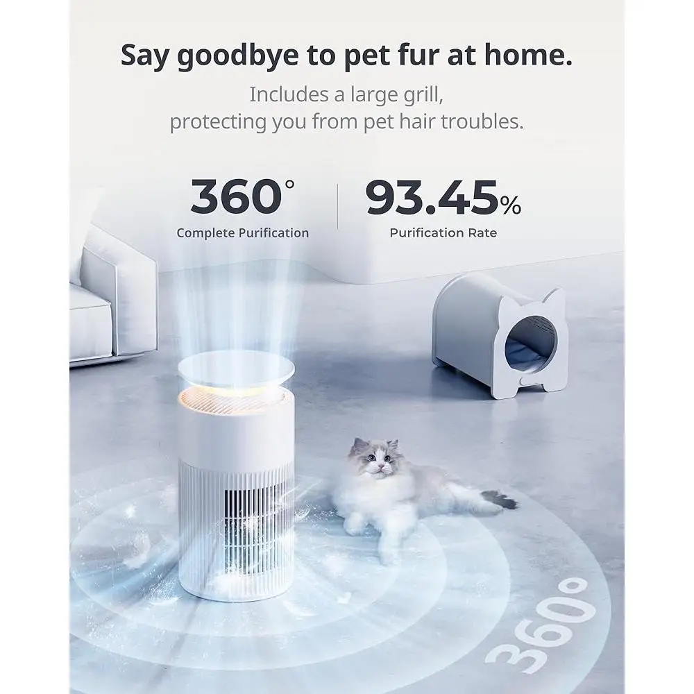 منقي الهواء ومكنسة روبوت صغيرة K10 360 °   مدخل الحيوانات الأليفة ودية المتقدمة خوارزمية طريق LiDAR تنظيف حر اليدين كفاءة الغبار