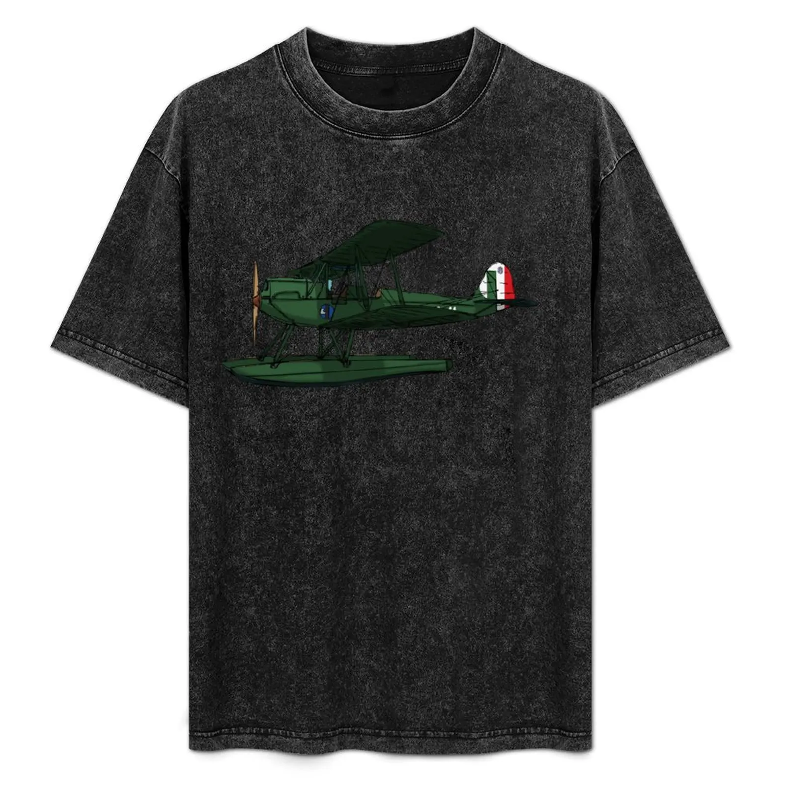 

Caproni CA-100 Lake Como Sea Plane T-Shirt All Match Basic Short Sleeve Top