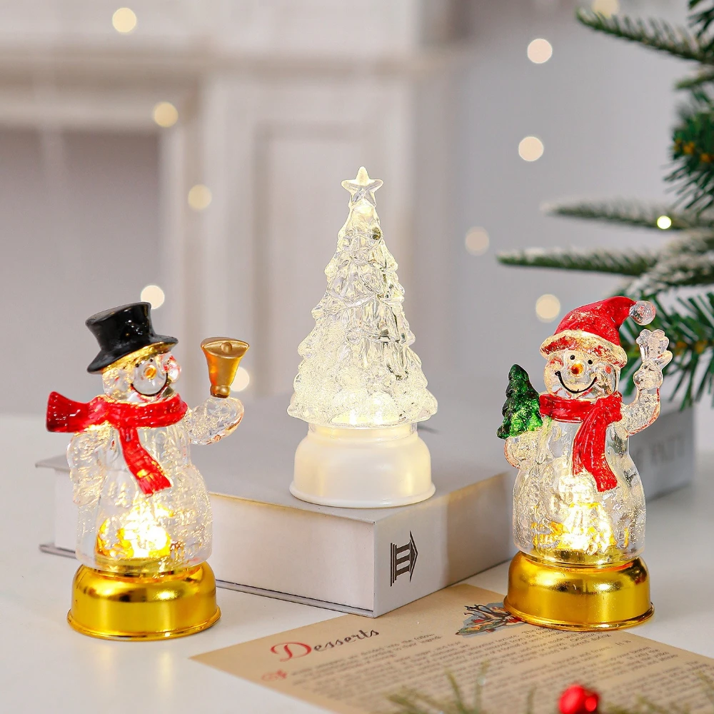 

Luminous Santa Claus Snowman Decoration Party Supplies Tabletop Ornaments Night Lights Home Shop Christmas New Year Decorations