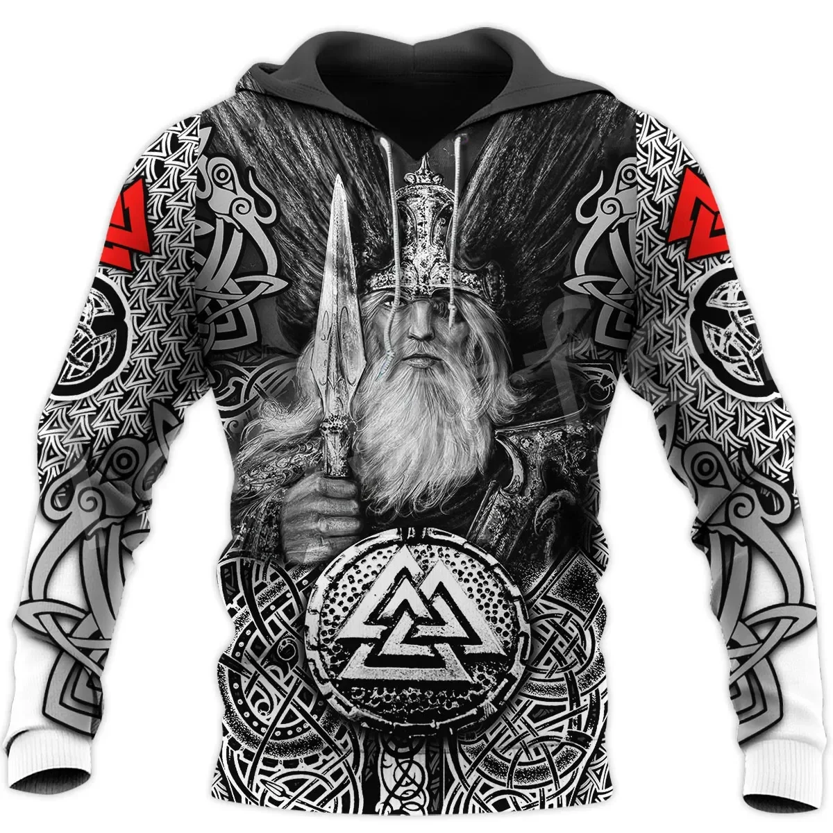 2023 New Autumn Men's Hoodie Wolf Print 3D Sweatshirts Urban Trendy All-Match Oversized Tops Poleron Hooded Clothes Men Clothing