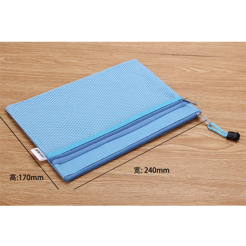 A5 Polyester Zip Bag, Cloth Mesh Small Pouch For Bills Stationary Office Use