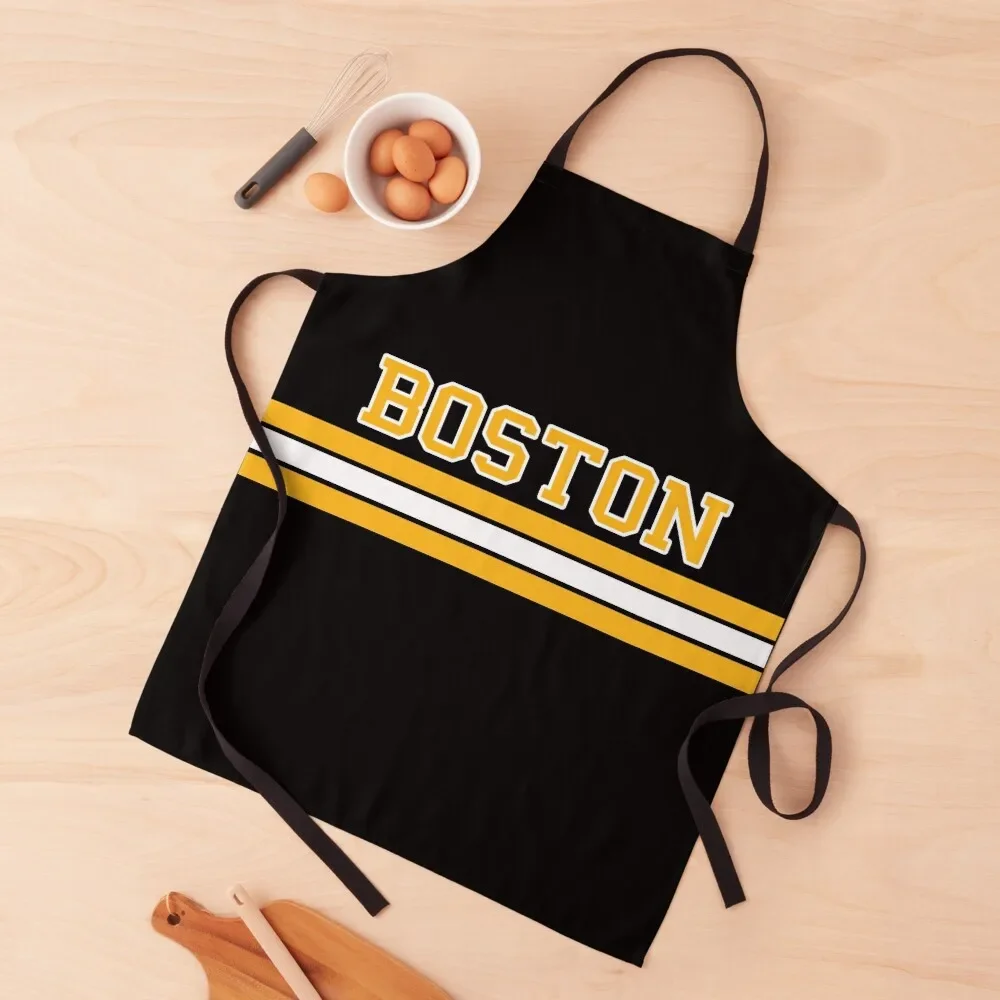 

Retro Boston Hockey Emblem Vintage BOS Apron Christmas gift Waterproof Kitchen For Women Apron