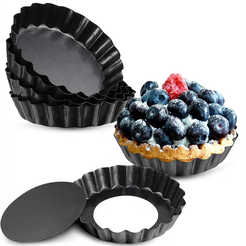 Baking Cake Molds Alloy Round Non Stick Tart Quiche Pans Removable Bottom Pie Pizza Baked Mould Cup Bakeware Alloy Kitchen Tool