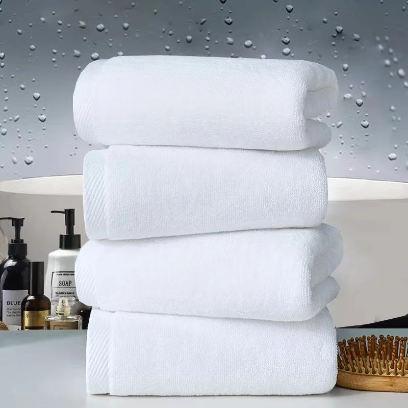 Pure Cotton Bath Towel Washcloth Cotton Towel White Color Soft Absorbent Towels Multipurpose Use For Hotel BathroomShower