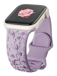 Band for Apple watch straps 44mm 45mm 42mm 41mm 49mm Floral Engraved bracelet correa iWatch Series 10 8 7 3 6 9 ultra 2 SE 40mm