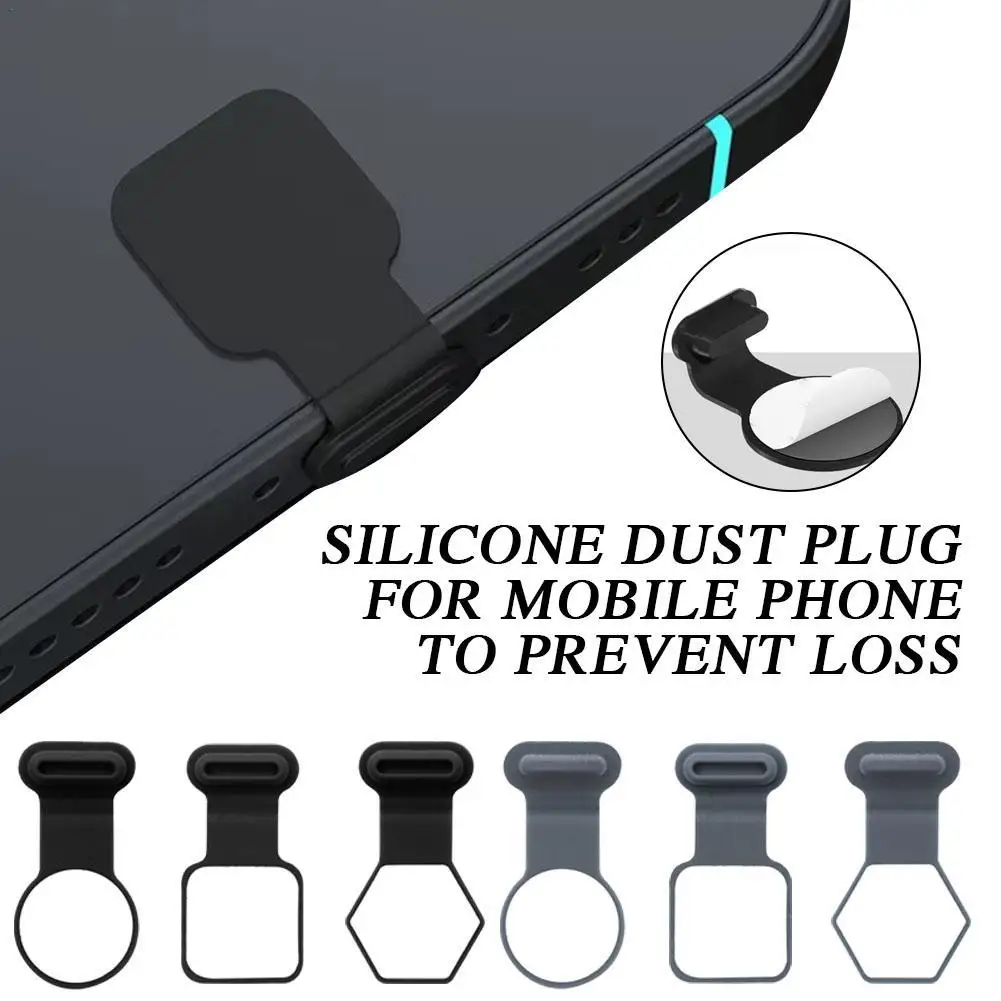 New Mobile Phone Dust Plug With Patch For Apple IOS Type C Charging Port Universal Anti Lost Dustplug Card
