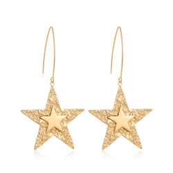 Jindian European and American style stainless steel pentagram women's elegant and fashionable trend versatile earrings