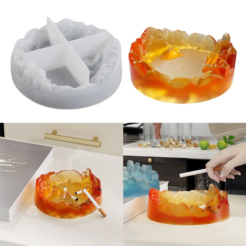 

R3MC Ashtray Resin Mold,Cluster Crystal Ashtray Mold Jewelry Box Silicone Mold,Resin Casting Epoxy Mold for Home Decorations