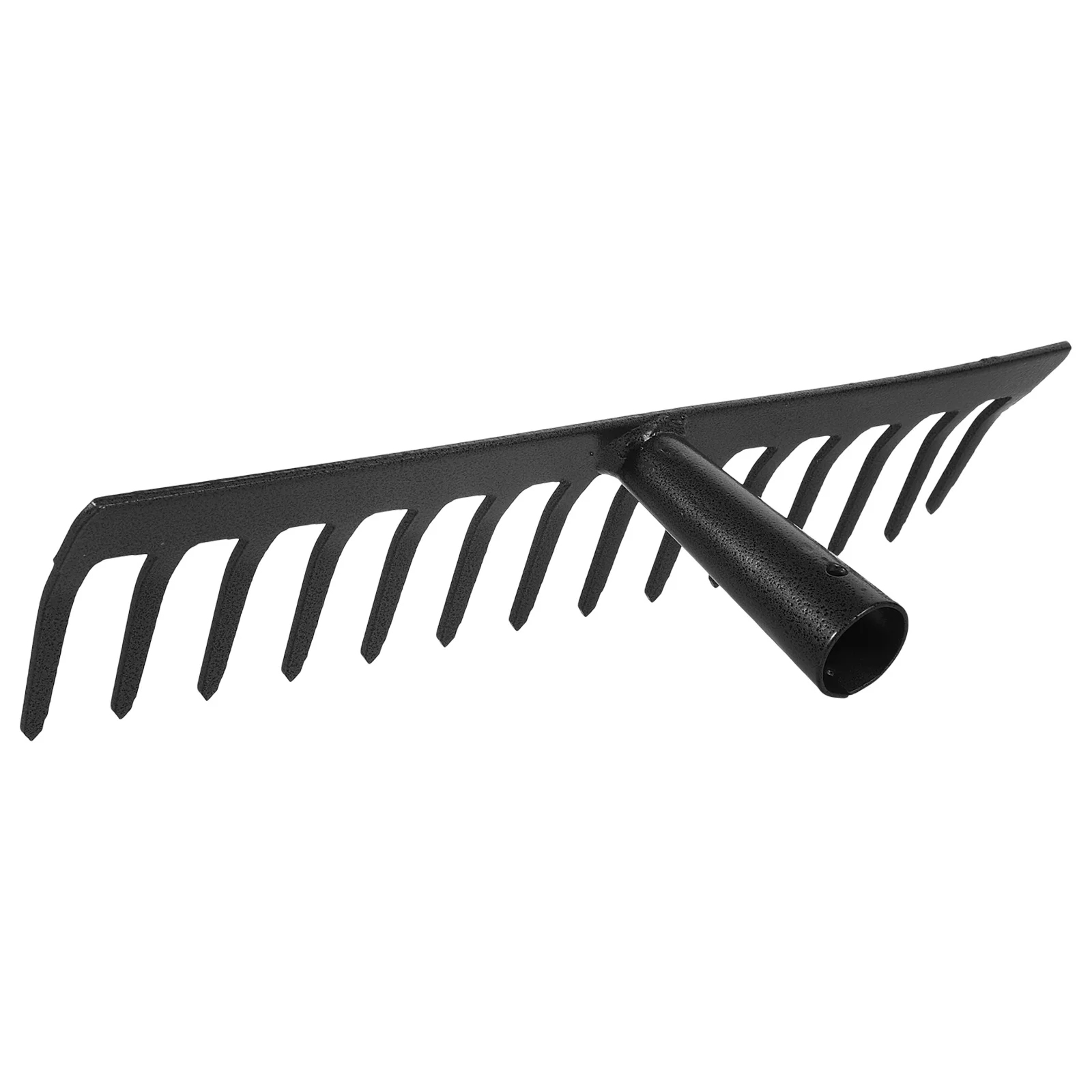 

14-Teeth Steel Garden Rake Head Sturdy Durable for DIY Garden Yard Leaf Cleaning Rake Tool Accessories Black Without Handle