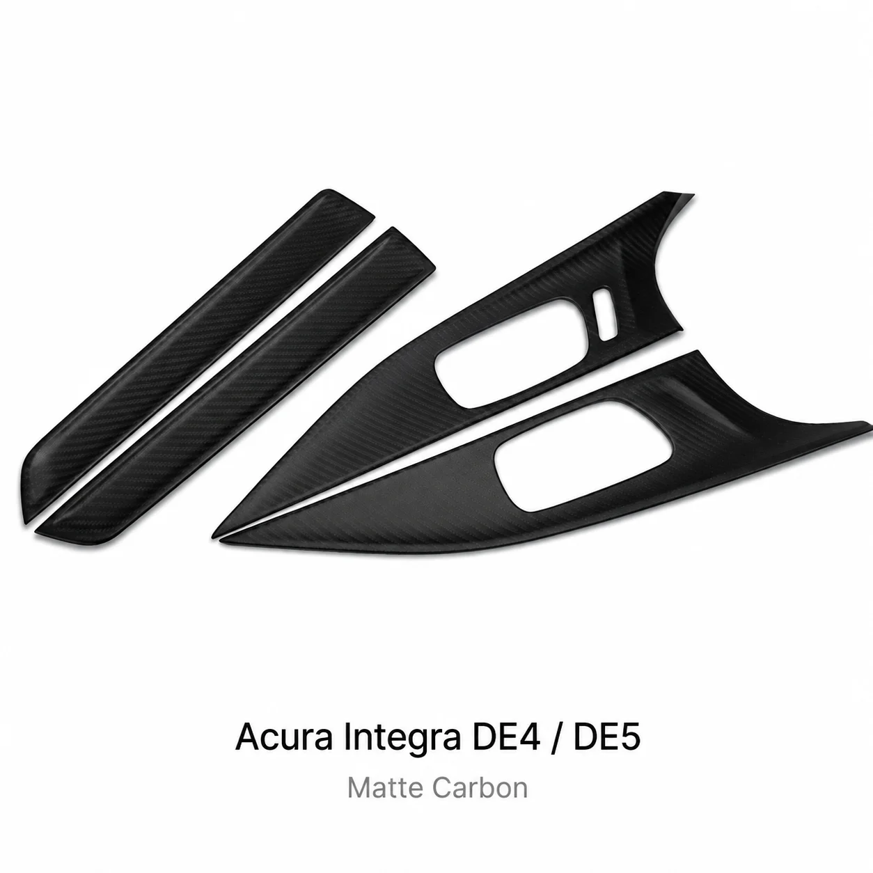 

4Pcs Set of Gloss/Matte Genuine Dry Carbon Fiber Interior Door Handle Panels for 2023+ Acura Integra (Models with Memory Seats).