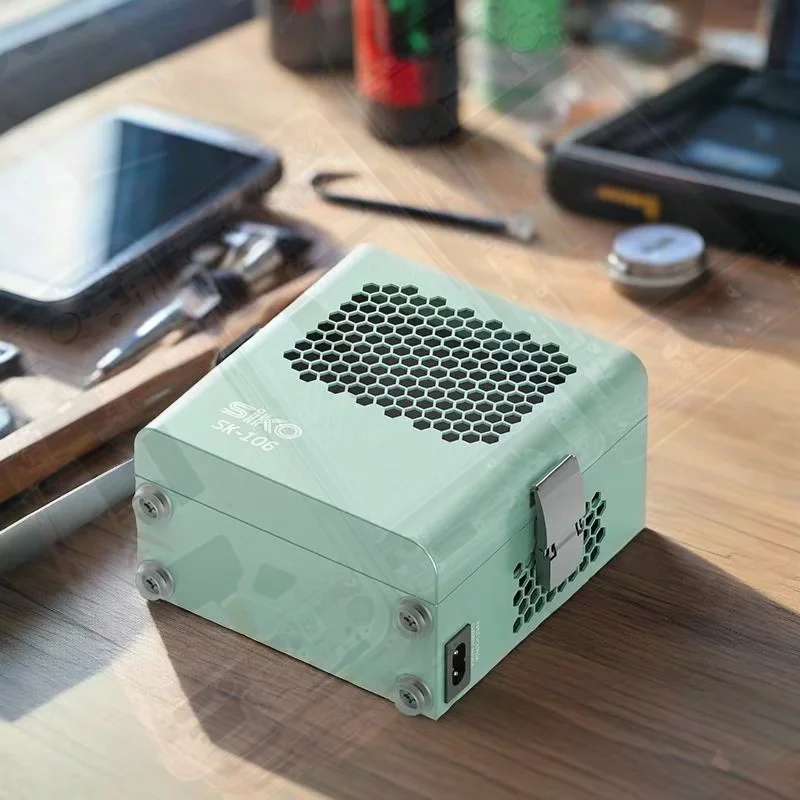 

Портативный паяльный вентилятор, мини-поглотитель дыма, рабочий вентилятор «сделай сам», с 2 шт., фильтрующая губка, 110-240 В, сварочный вытяжной экстрактор для пайки