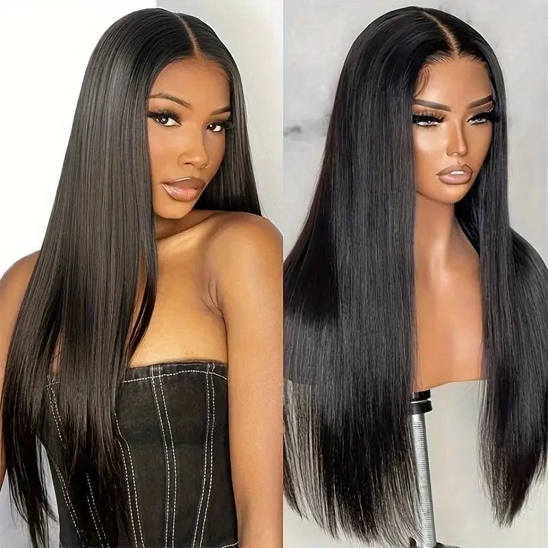 Brazilian remy natural straight wig, 13x6, 13x4, com renda frontal, 100% cabelo humano natural, tamanho grande, para mulher