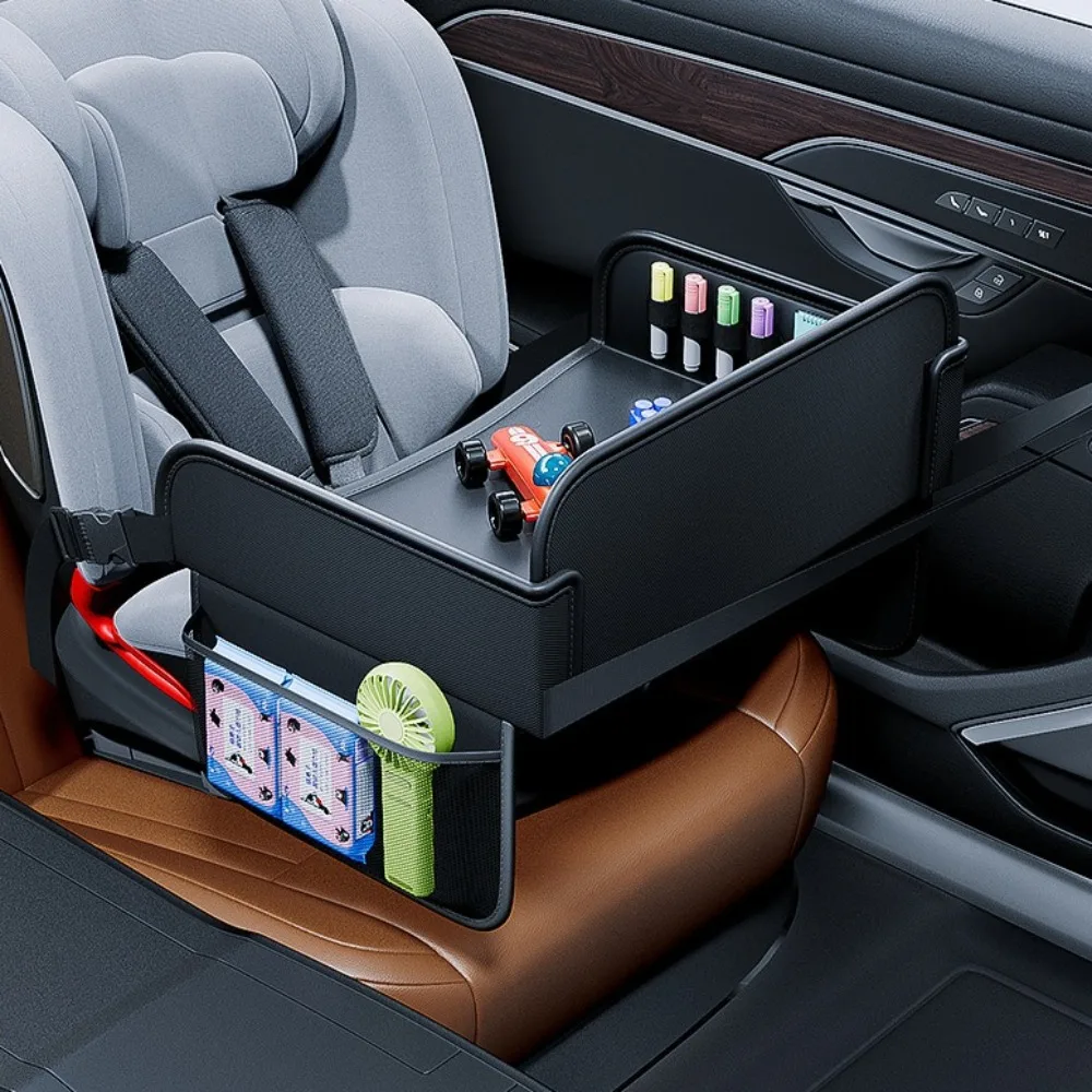Child Car Dining Drawing Table Leather Universa Safety Seat Tray Backseat Children Table Tool Toys Phone Storage Pocket Lap Desk view 5
