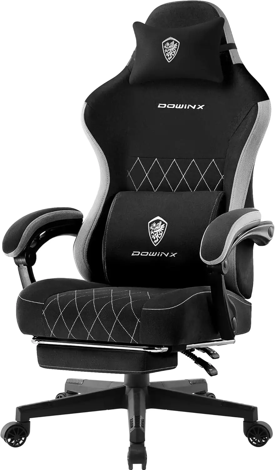 

Gaming Chair, Breathable Fabric Computer Chair Pocket Spring Cushion, Ergonomic Massage Gamer chairLumbar Support and Footrest