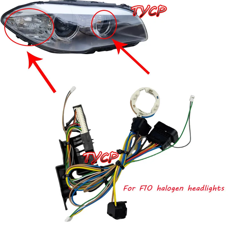 

Подходит для BMW 5 серии F18 F10 520 2011-2013, внутренний жгут проводов фар, галогенная проводка фар с низкой конфигурацией