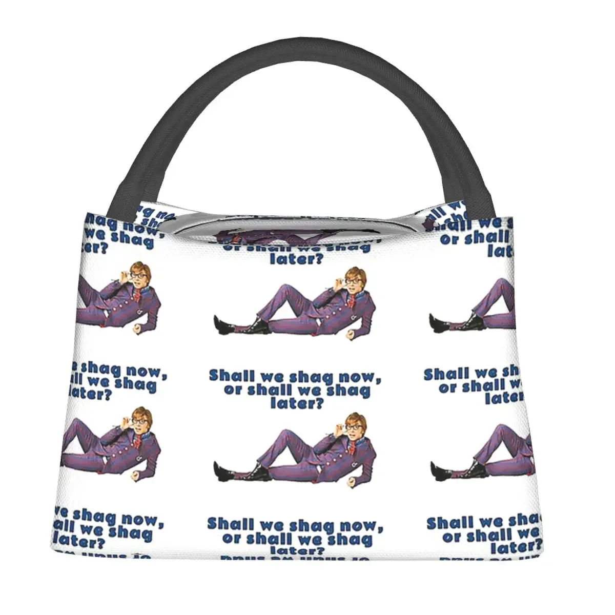 Austin Powers Lunch Bags Insulated Bento Box Leakproof Lunch Tote Picnic Bags Cooler Thermal Bag for Woman Student School image 2