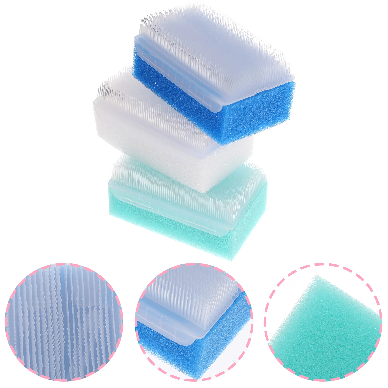 

3 Pcs Premium Sponge Baby Gentle Shampoo Bath Brush Soft Cleansing Tool Promote Blood Circulation Easy to Use