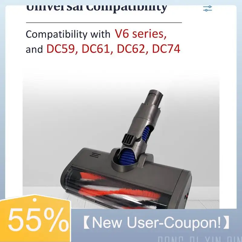 

【 Быстрая доставка】Пылесосная насадка для Dyson V6 DC58 DC59 DC62 DC72 Насадка для щетки для пола с прямым приводом и пылевой подсветкой для твердой древесины Cl