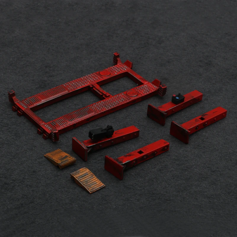 1PCS Voor Diorama 1/64 Schaal Hars Voertuig Lift Motorfiets Lifter Vier-post Lifting Model Garage Onderhoud Scène DIY creatie