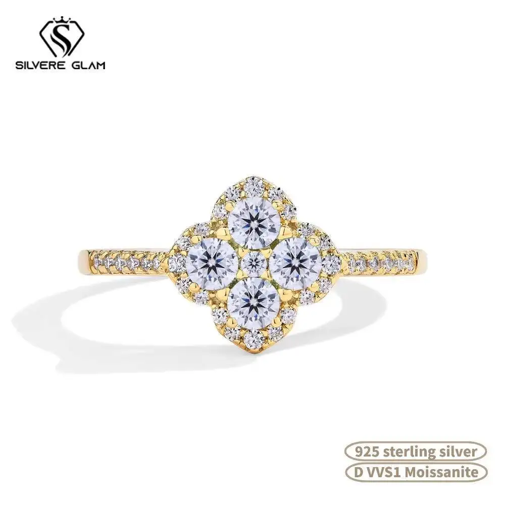 SG Classic Moissanite Rings For Women D Color VVS1 Real 925 Sterling Silver Engagement Wedding Party Exquisite Finejewelry