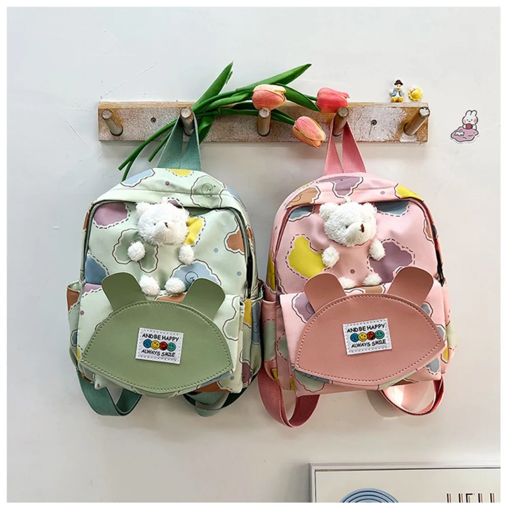 

Fashion Large Capacity Outdoor Backpack Magnetic Buckle Cartoon School Bag Ins Casual Students Backpack Spring Outing