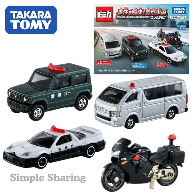 Takara Tomy Tomica Politie Voertuig Collection 4 Set (NSX-R, Jimny, Hiace, Honda Vfr) kinderen Speelgoed Motor Voertuig Diecast Metaal Model