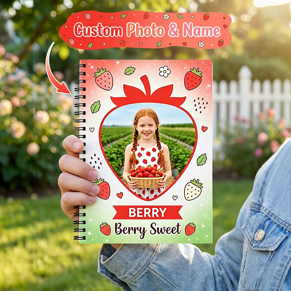 Custom Name Picture Spiral Journal Notebook,Portable Lightweight Design,Thick Smooth Writing Paper,Holiday Gift,Classroom Study