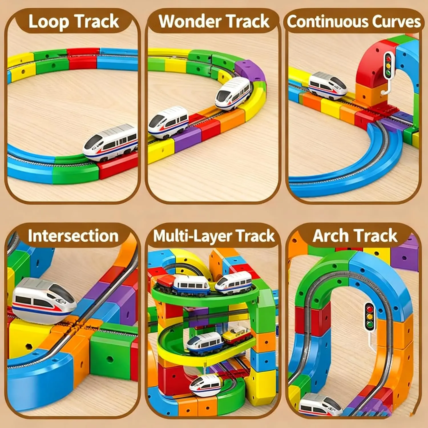 51PCS Magical Track Train USB Rechargeable 3D Building Tracks Cube Rails STEM Educational Toys Christmas Birthday Gift