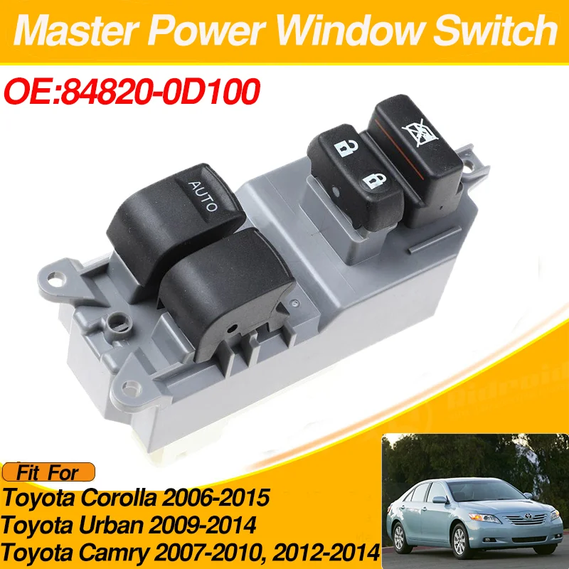 

84820-0D100 10 Pins Car Power Window Switch Master Panel For Toyota Corolla Toyota Urban Toyota Camry