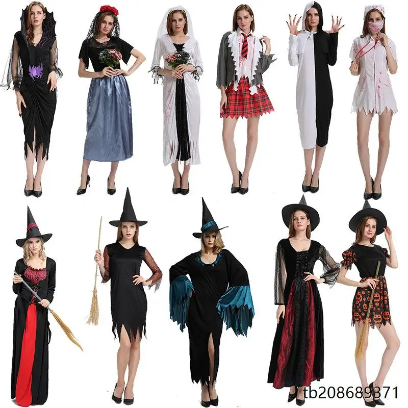 Kostium Zombie na Halloween, Strój Boga Śmierci, Ubrania Duchów, Strój na Występ Sceniczny, Damski Tradycyjny Chiński Strój