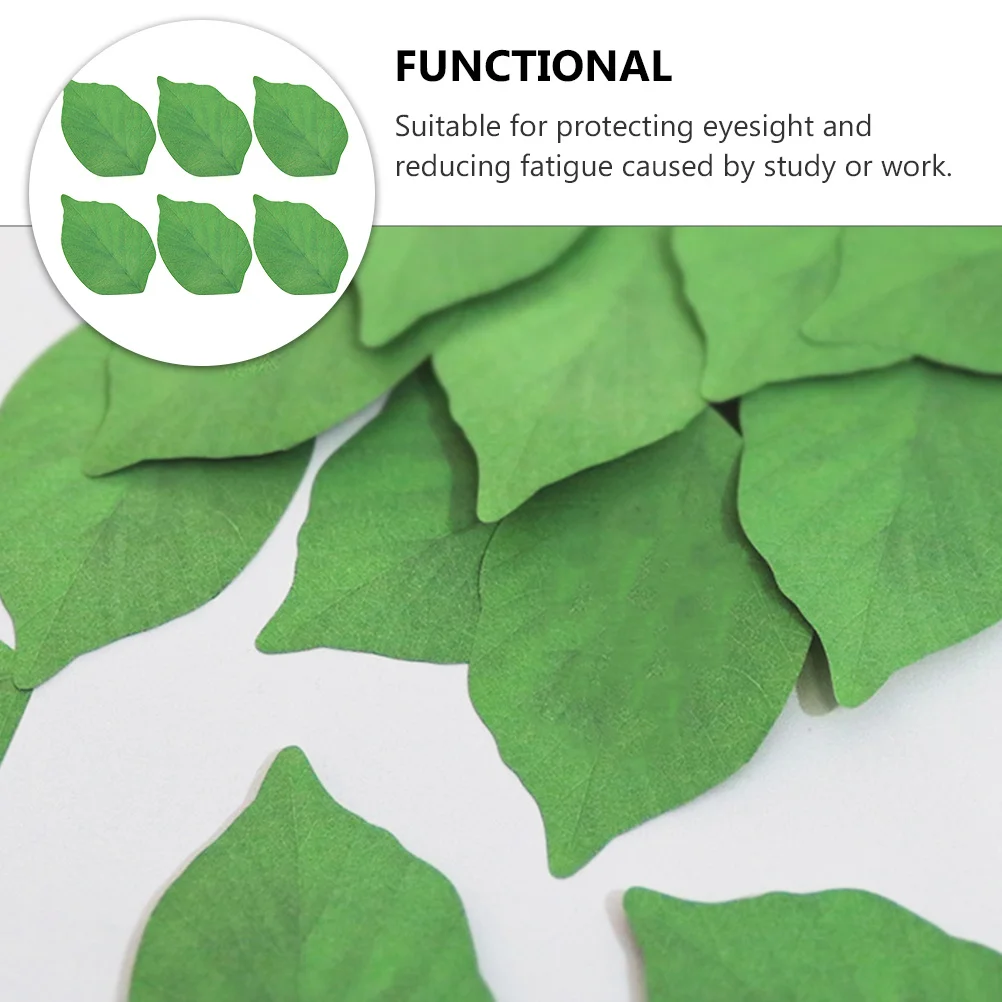

1Set Eye Protection Green Leaf Note Stickers Memo Pads Bookmark Stickers for Students Office Supplies Reminder