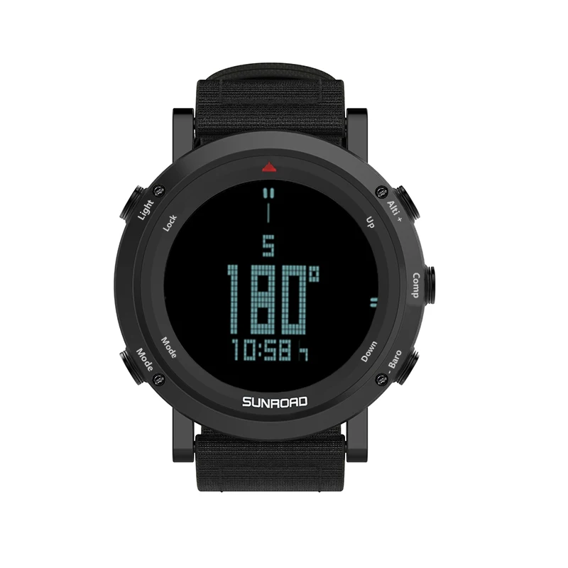 Sunroad Waterproof Barometer FR851 Digital Sports Watch Altimeter Compass Pedometer Casual Luminous Stopwatch Smart Watch men