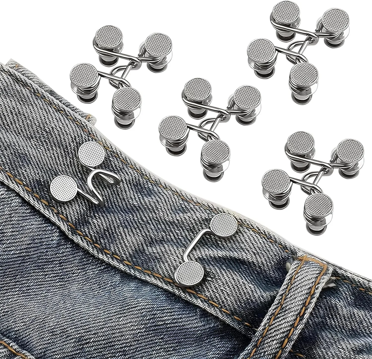 

1/2/4 Pairs Jeans Button Tightener,Pant Waist Tightener, Button Pins for Jeans, Button for Jeans to Make Smaller Waist Tightener