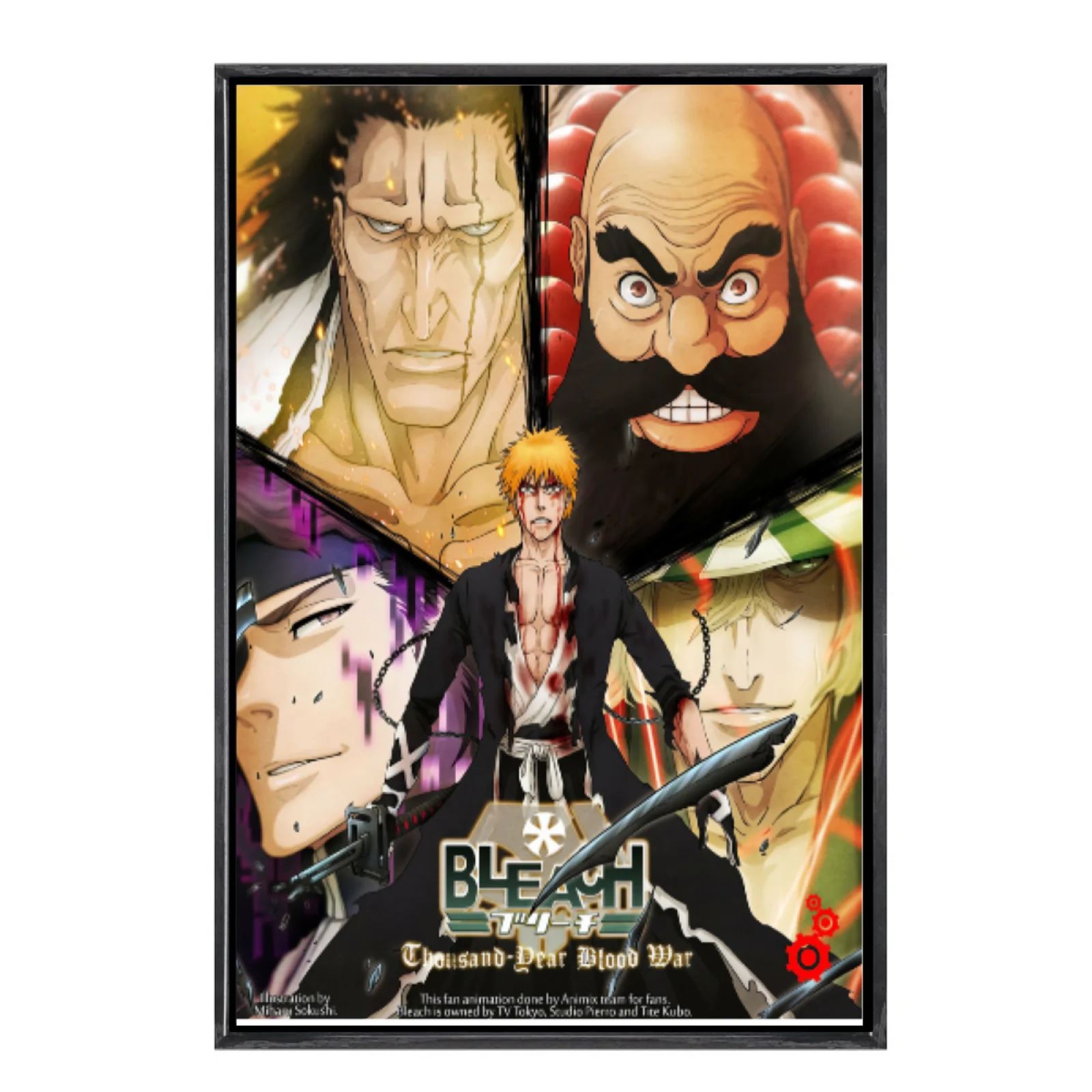 

Japanese Manga Multi-Size Canvas Poster Double Framed Wall Art, Bleach Home Decor for Living Room Bedroom