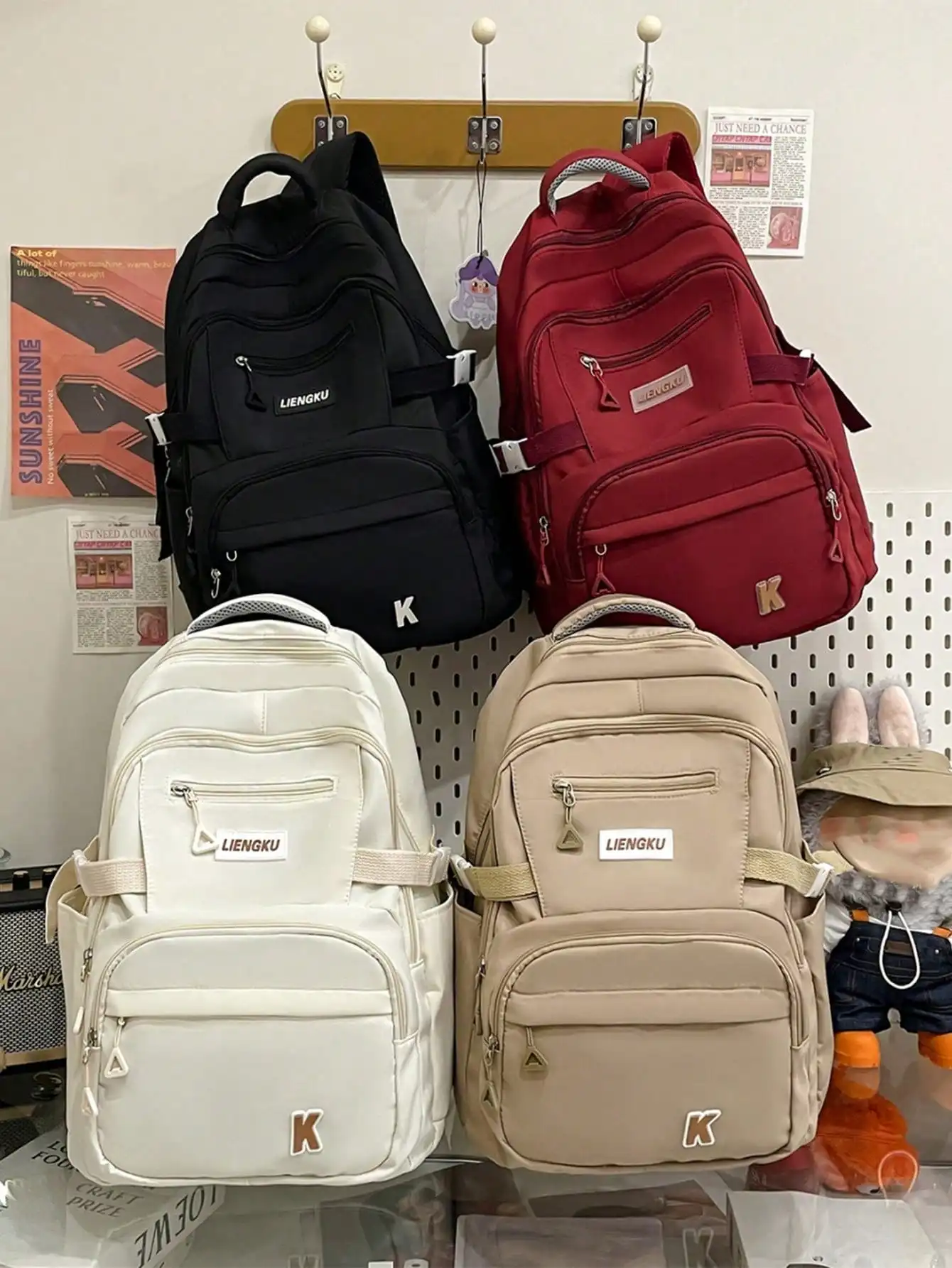 

Стильный классический базовый рюкзак для школы с отделением для ноутбука, регулируемыми лямками, вместительный, с множеством карманов, 1 шт.