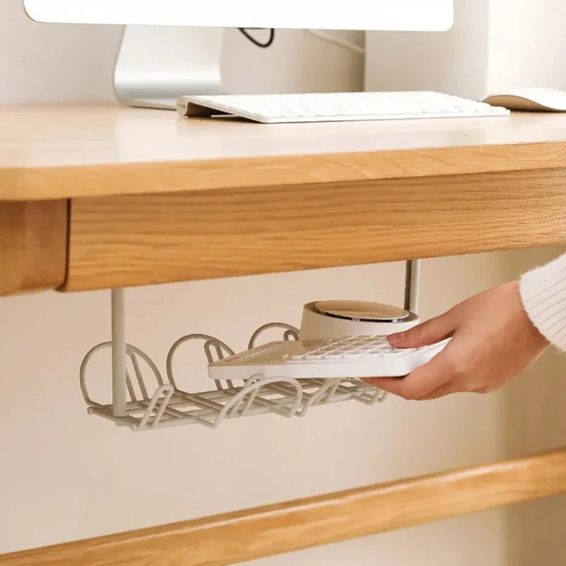 Desk Cable Management Tray Under Table Socket Hang Holder Power Strip Storage Rack for Offices Living Room Wire Cord Organizer