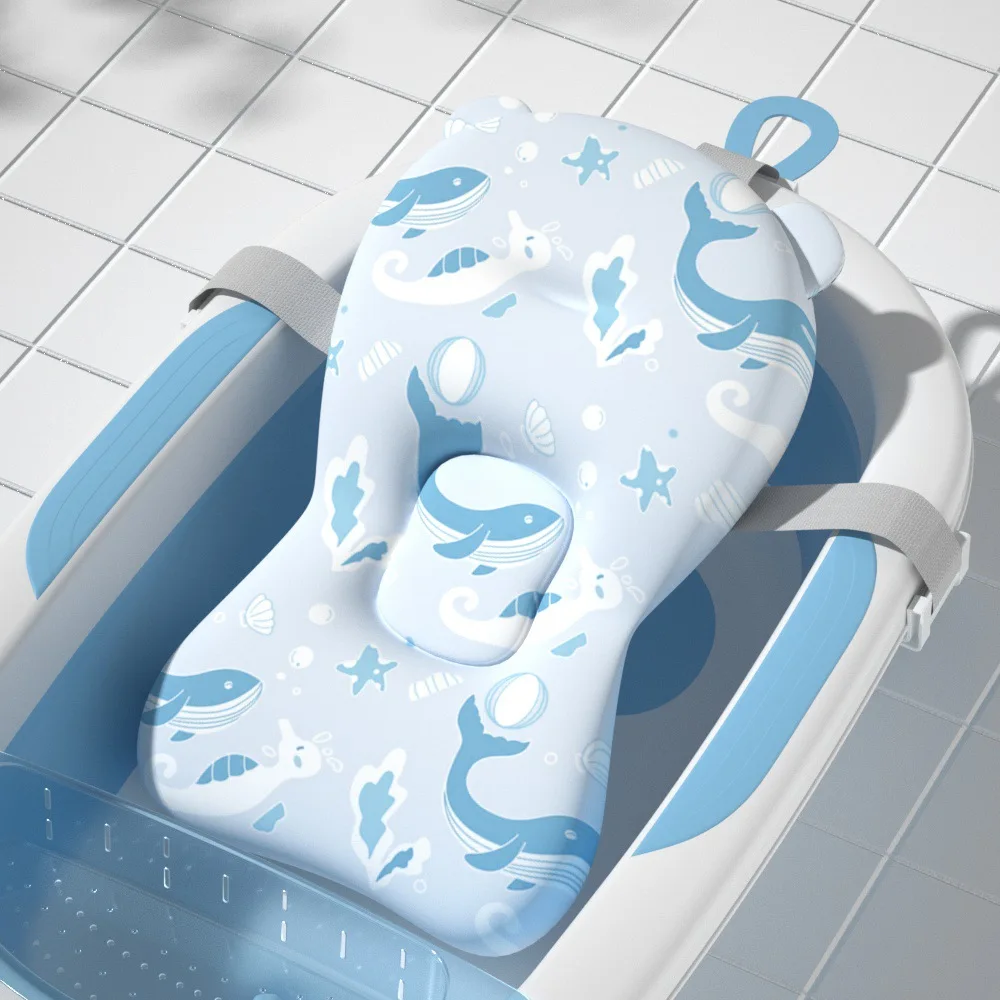 

Baby Bath Seat Support Mat Infant Anti-Slip Soft Comfort Body Cushion Foldable Baby Bath Tub Pad Chair Newborn Bathtub Pillow