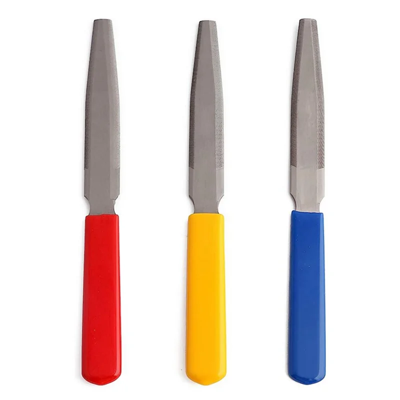 AA87C 3-х шт., конический напильник для гитарных гаек, набор слотов для гаек, напильник с двойным краем, деревянный инструмент для гитары, бас-гитары