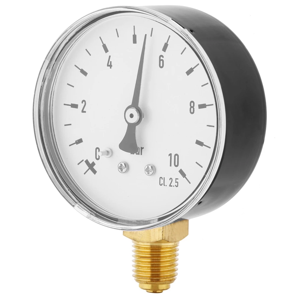 Manometer Air Oil Water Pressure Gauge 1/4 Inch NPT 0-10 Bar Side Mount Manometer