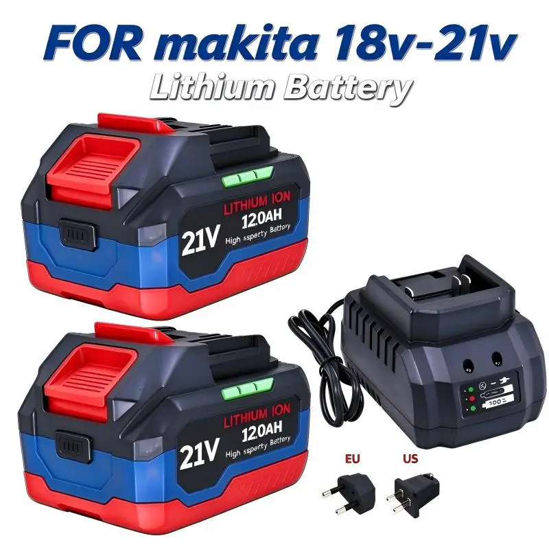 21V New 6.0Ah /9.0Ah /12.0Ah Rechargeable Battery Compatible with Makita DJV182 DTW700 DHR202  DDF487 DGA404  Power Tools